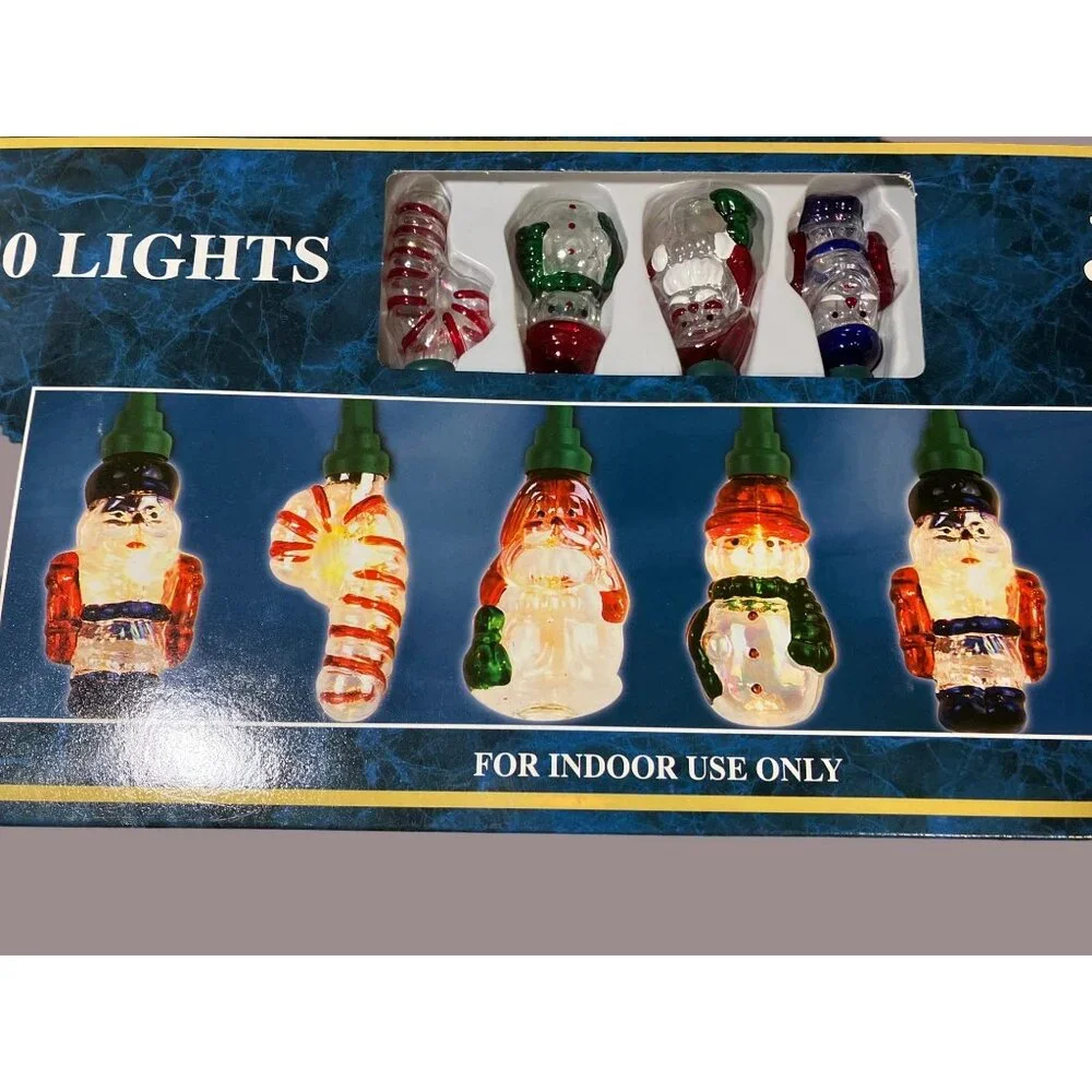 Indoor Christmas Lights With Santa & Candy Cane Figures J. Hofert Co.
